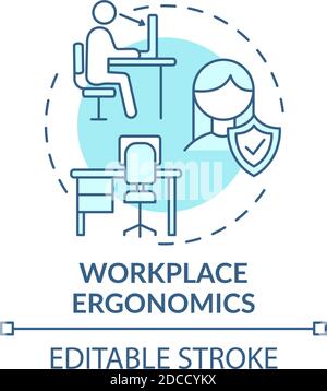 Workplace ergonomics concept icon Stock Vector