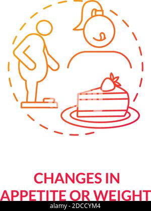 Changes in appetite and weight concept icon Stock Vector