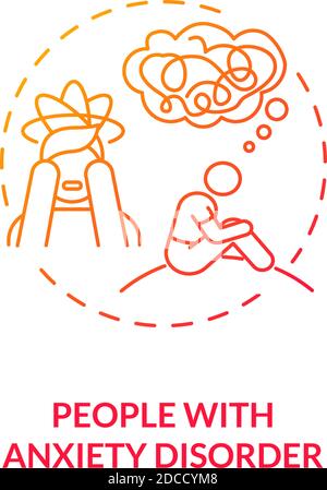 People with anxiety disorder concept icon Stock Vector