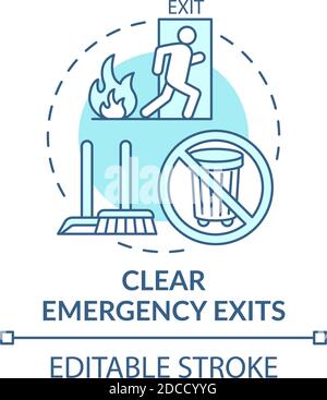 Clear emergency exits concept icon Stock Vector