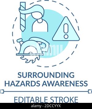 Surrounding hazards awareness concept icon Stock Vector