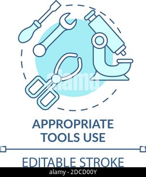 Appropriate tools use concept icon Stock Vector