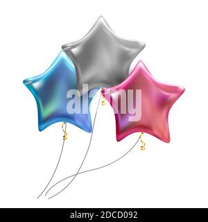 Group of Colour Glossy Helium Balloons Isolated on White Background ...