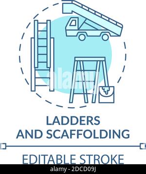 Ladders and scaffolding concept icon Stock Vector