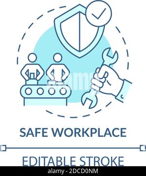 Safe workplace concept icon Stock Vector