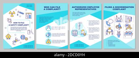 Safety complaints filing brochure template Stock Vector