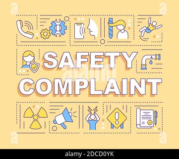 Safety complaint word concepts banner Stock Vector