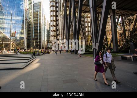 Great Britain / England /London /City of London / The Leadenhall Building/ Workers walking to work. Stock Photo
