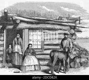 Family of Mormon Settlers, 1860s Stock Photo