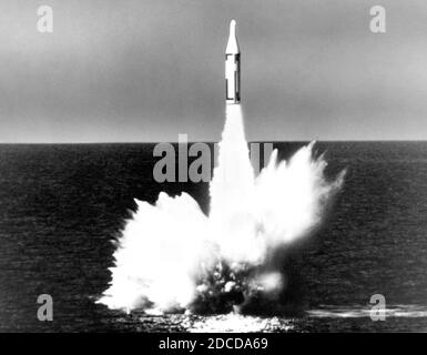 USS George Washington First Polaris Missile Launch, 1960 Stock Photo