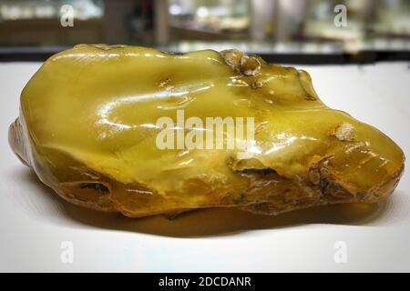 piece of natural white Baltic amber. Stock Photo