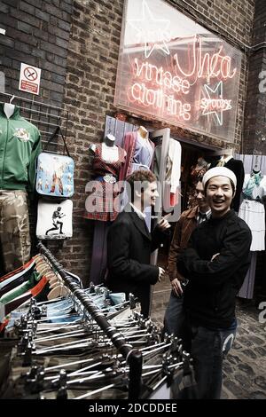 GREAT BRITAIN / London / Shop with Trendy Vintage clothing  at Camden Lock  the original market of Camden Town . Stock Photo