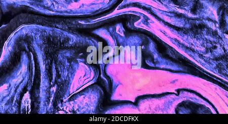 Layers of blue and pink paint. Fractal patterns. Artwork on the theme of abstract backgrounds Stock Photo
