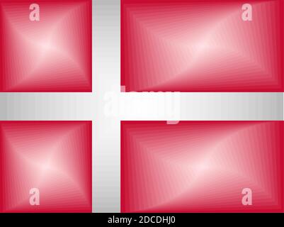Denmark Gradient Flag - Illustration,  Three dimensional flag of Denmark Stock Vector
