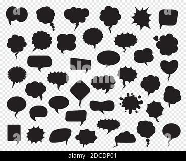 A set of comic speech balloons on white background. Vector Illustration. Stock Vector