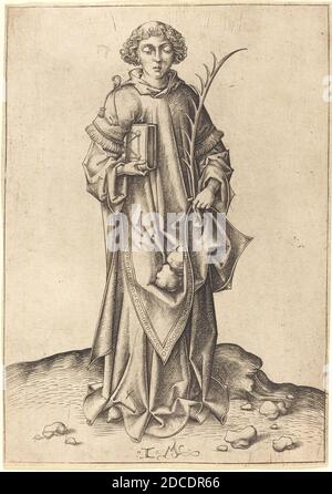 Israhel van Meckenem, (artist), German, c. 1445 - 1503, Saint Stephen, engraving Stock Photo