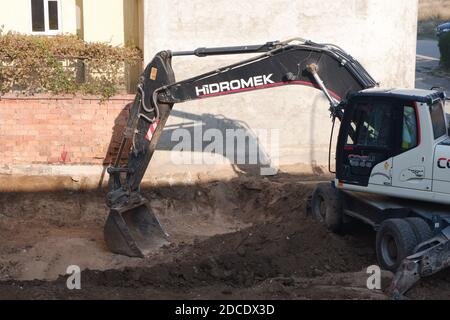 Digging House Foundation Stock Photo