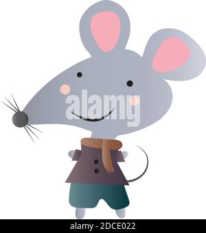 Mouse with winter clothes Stock Vector
