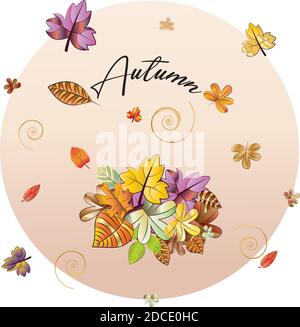 Autumn background with dry leaves Stock Vector