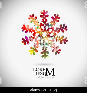 A multi-colored abstraction of a snowflake. Vector illustration Stock Vector