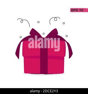 Gift box with a bow. The concept of giving gifts, congratulations, holidays. Vector illustration isolated on white background, EPS 10 Stock Vector