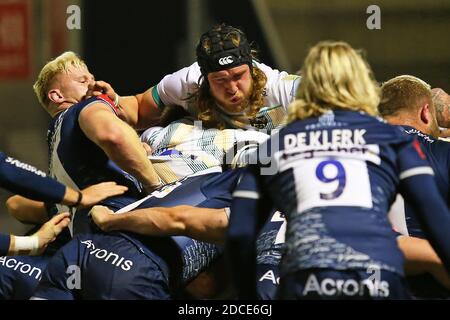 MANCHESTER, ENGLAND. NOVEMBER 20TH Northamptons Alexander Moon during the Gallagher Premiership match between Sale Sharks and Northampton Saints at AJ Bell Stadium, Eccles on Friday 20th November 2020. (Credit: Chris Donnelly | MI News) Credit: MI News & Sport /Alamy Live News Stock Photo