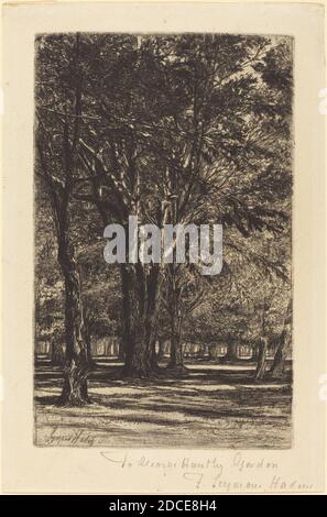 Kensington Gardens (The Larger Plate), Francis Seymour Haden. Stock Photo