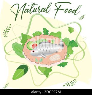 Natural food poster Stock Vector