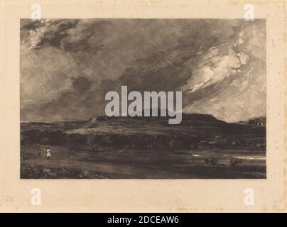 David Lucas, (artist), British, 1802 - 1881, John Constable, (artist after), British, 1776 - 1837, Old Sarum (a), probably 1830, mezzotint Stock Photo