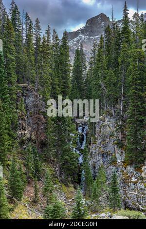 Waterfall below Lower Blue Lake, Blue Lakes Trail, Uncompahgre National Forest, Ridgway, Colorado. Stock Photo