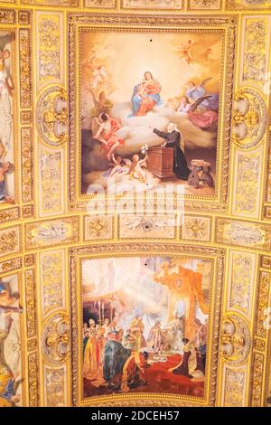 The ceiling of Basilica Sant'Andrea Della Valle in Rome Italy Stock Photo