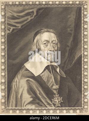 Michel Lasne, (artist), French, 1590 or before - 1667, Armand Jean du Plessis, Cardinal Richelieu, engraving on laid paper, sheet: 30.1 x 23.7 cm (11 7/8 x 9 5/16 in Stock Photo