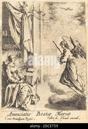 Jacques Callot, (artist), French, 1592 - 1635, The Annunciation, etching Stock Photo