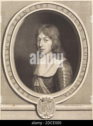 Robert Nanteuil, (artist), French, 1623 - 1678, Charles V, Duc de Lorraine, 1660, engraving Stock Photo