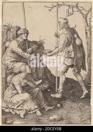 Lucas van Leyden, (artist), Netherlandish, 1489/1494 - 1533, The Beggars, c. 1510, engraving Stock Photo