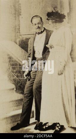 King Manuel II and Queen Augusta Victoria of Portugal. Stock Photo