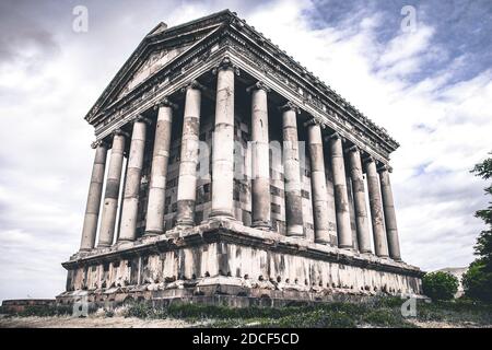 Garni Temple,  the only standing Greco-Roman colonnaded building in Armenia and the former Soviet Union. Stock Photo