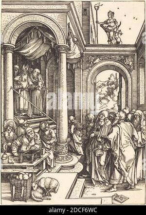 Albrecht Dürer, (artist), German, 1471 - 1528, The Presentation of the Virgin in the Temple, The Life of the Virgin, (series), c. 1502/1503, woodcut Stock Photo