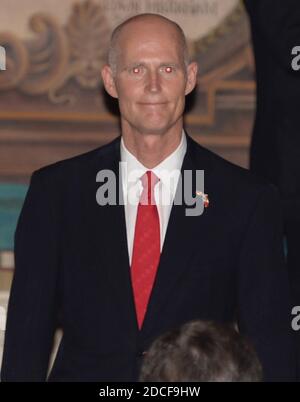 MIAMI, FL - NOVEMBER 18: Prince Felipe of Spain and Princess Letizia of Spain Present the Juan Ponce de Leon 500th Anniversary award to Dr. Eduardo J. Padron at the Miami Dade College's (MDC) National Historic Landmark Freedom Tower on November 18, 2013 in Miami, Florida.   People:  Gov. Rick Scott Credit: Hoo-me / MediaPunch Stock Photo