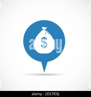 Money Bag in Modern Flat Style Icon Concept for Web. Illustration Stock ...