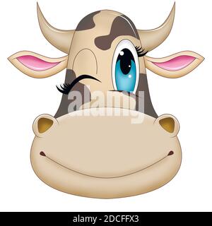 White bull with a smile Stock Vector