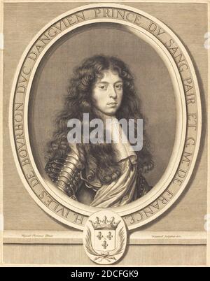 Robert Nanteuil, (artist), French, 1623 - 1678, Pierre Mignard I, (artist after), French, 1612 - 1695, Jules, Duc d'Enghien, 1661, engraving Stock Photo