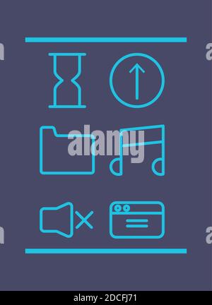 interface user set line style icons vector illustration design Stock Vector
