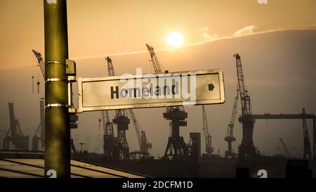 Street Sign the Direction Way to Homeland Stock Photo Alamy