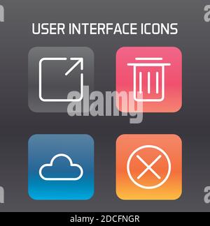 user interface set block gradient style icons vector illustration design Stock Vector