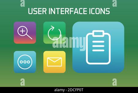 interface user set block gradient style icons vector illustration design Stock Vector