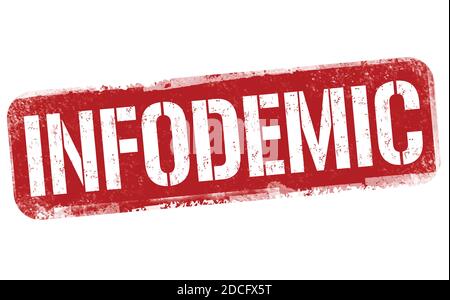 Infodemic grunge rubber stamp on white background, vector illustration Stock Vector