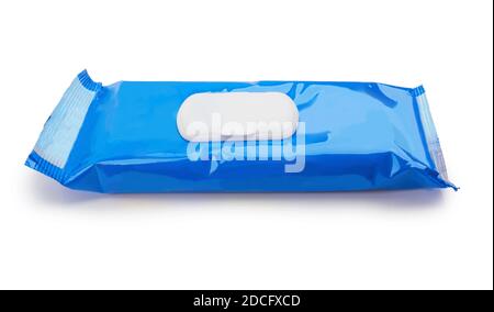 Wet wipes isolated on a white background Stock Photo