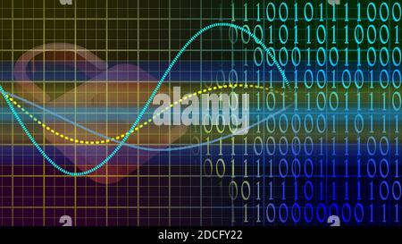 Abstract cyber security concept - graphic elements with binary code - blurred closed padlock symbolic for secure - internet or network technology Stock Photo