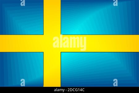 Sweden Gradient Flag - Illustration,  Three dimensional flag of Sweden Stock Vector